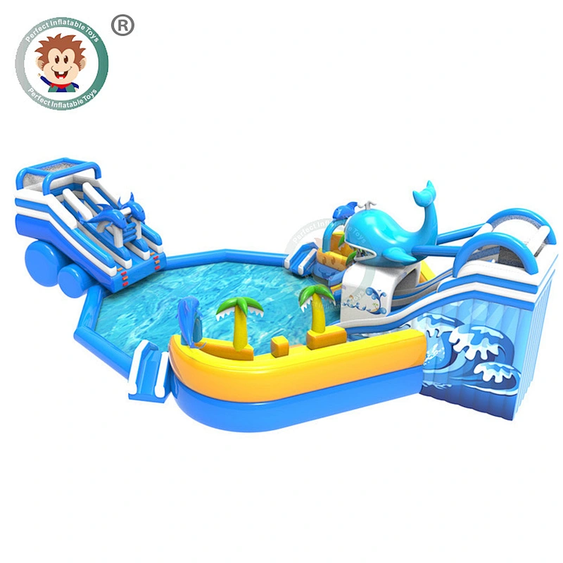 Hot Sale Outdoor Kids Water Playground Commercial Inflatable Slide For Water Park