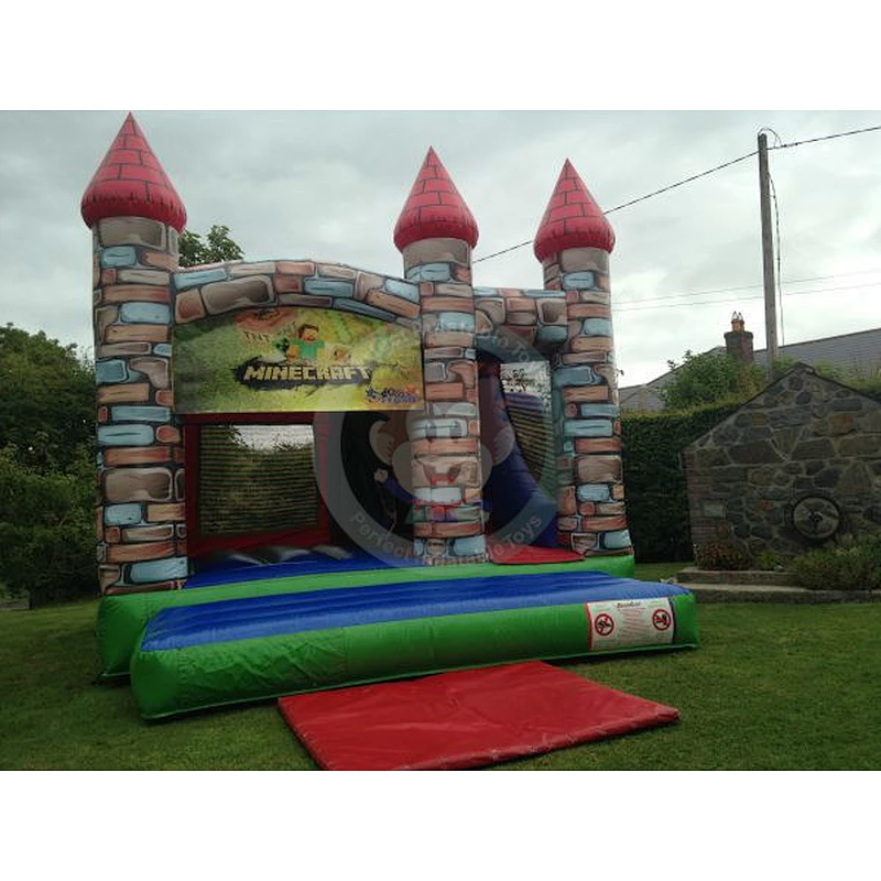 Commercial kids inflatable bounce house with slide for sale
