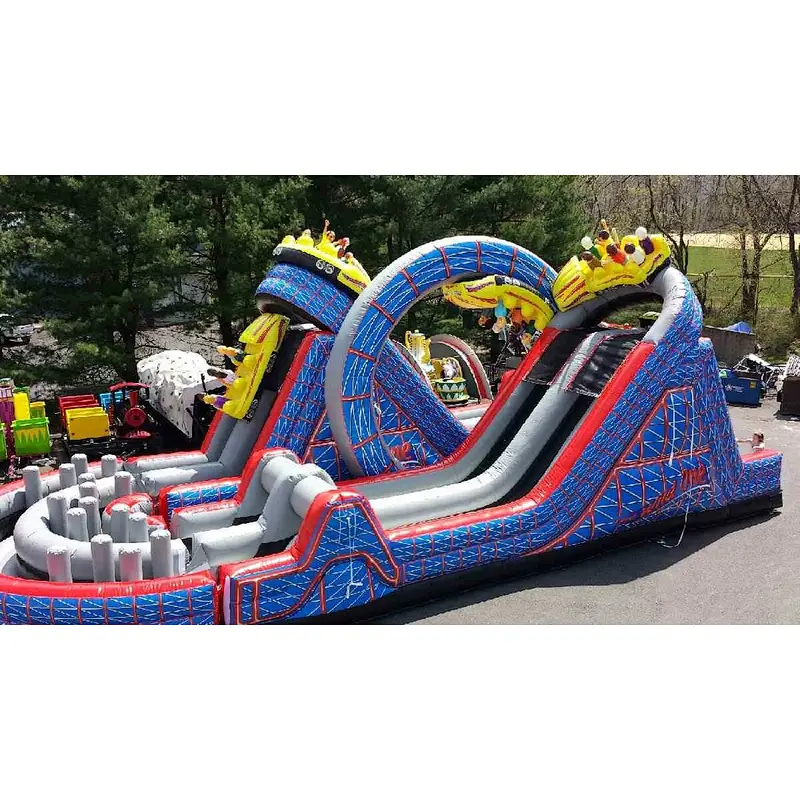 amusement park inflatable roller coaster theme obstacle course