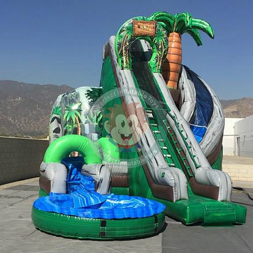 Animal Aqua Tree House Inflatable Slide