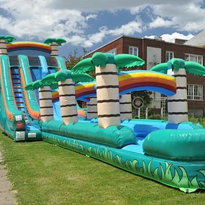 Tropical Double Lane Slip And Slide Water Inflatable