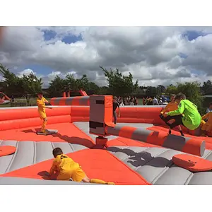 commercial interactive inflatables outdoor meltdown inflatable wipeout game