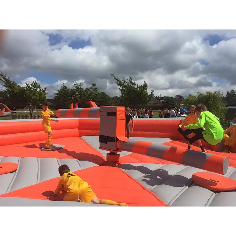 commercial interactive inflatables outdoor meltdown inflatable wipeout game
