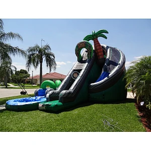 Animal Aqua Tree House Inflatable Slide