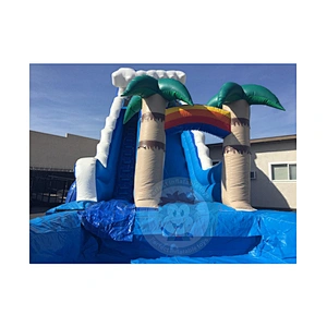 Customized Commercial Funny Theme Inflatable Floating water Slide For Kids And Adults