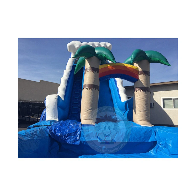 Customized Commercial Funny Theme Inflatable Floating water Slide For Kids And Adults