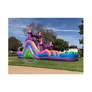Custom Commercial Long Inflatable Water Slide Bouncy Castle For Kids