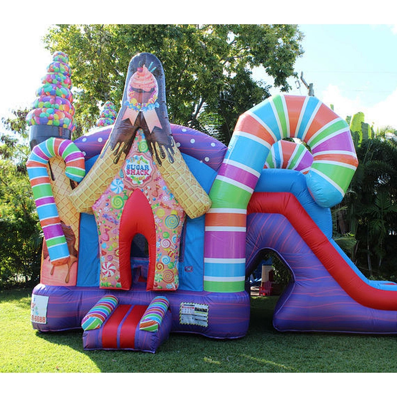 Ice cream bouncer castle amusement park colorful inflatable jumper slide bouncy house