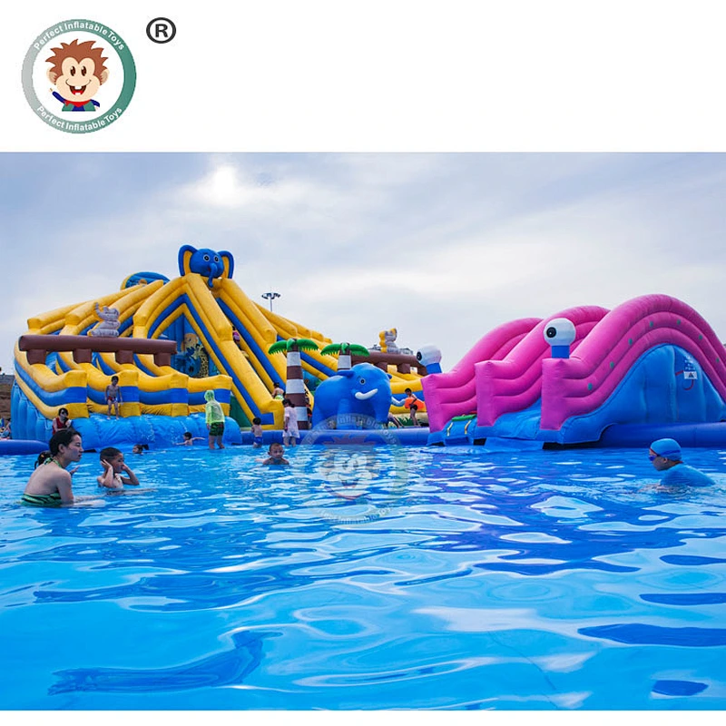China Supplier Commercial Outdoor Water Slide Playground Kids Inflatable Water Park With Pool