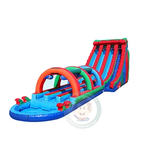 Summer Mini Water Park Play Equipment Inflatable Water Slide With Pool For Children