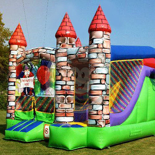 Commercial kids inflatable bounce house with slide for sale