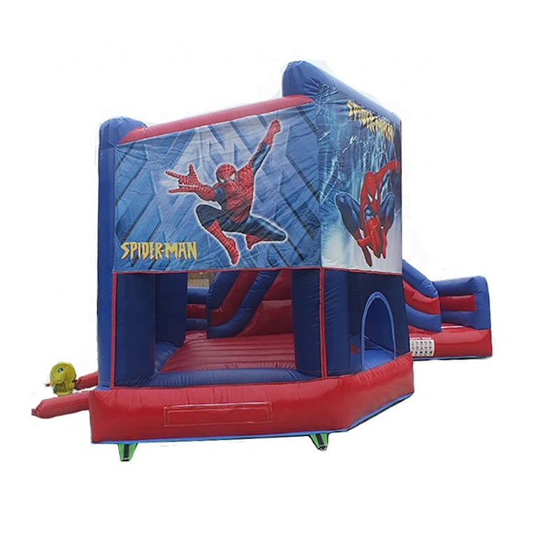 Inflatable spiderman bouncy house inflatable bouncer with slide for rental
