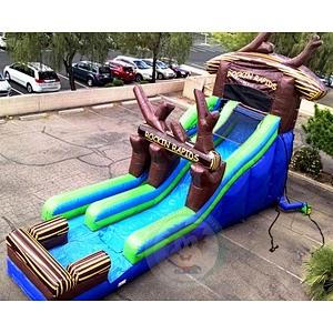 Summer Amusement Park Plastic Large Inflatable Pool Water Slide For Sale