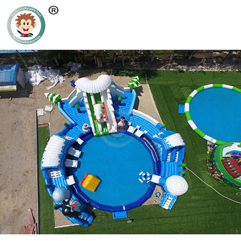 Outdoor Kids Water Slide Playground Commercial Inflatable Water Amusement Park For Sale