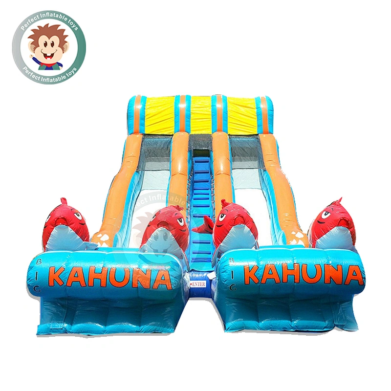 Outdoor Fashion Commercial PVC Tarpaulin Large Inflatable Water Slide For Rental