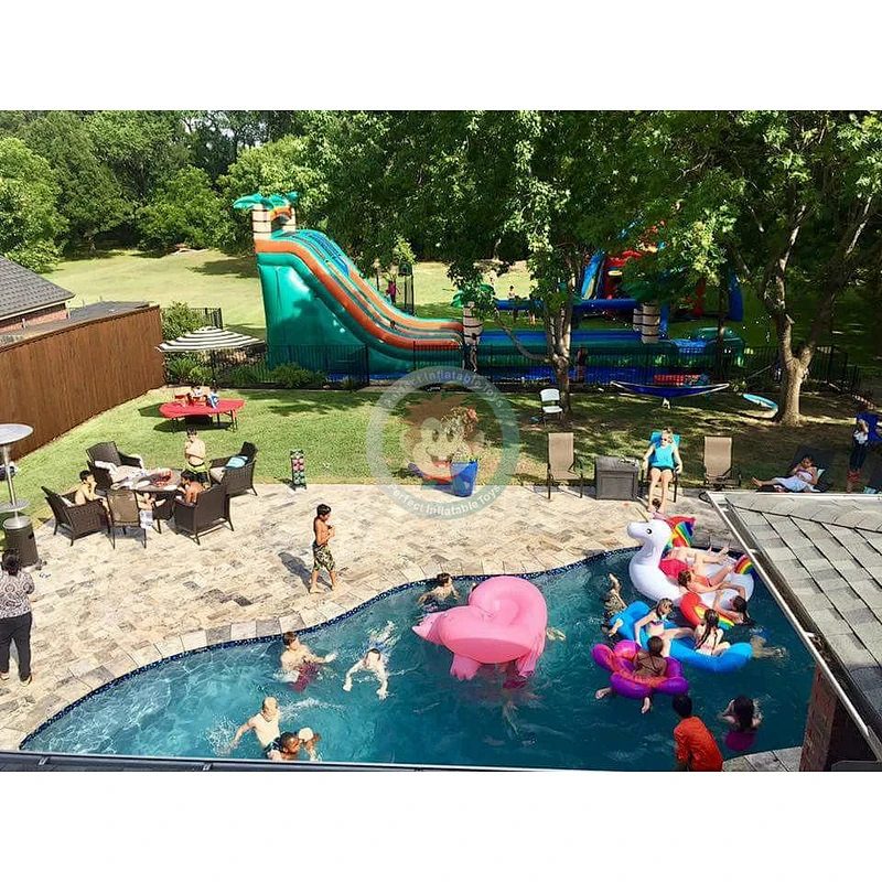 Tropical Double Lane Slip And Slide Water Inflatable