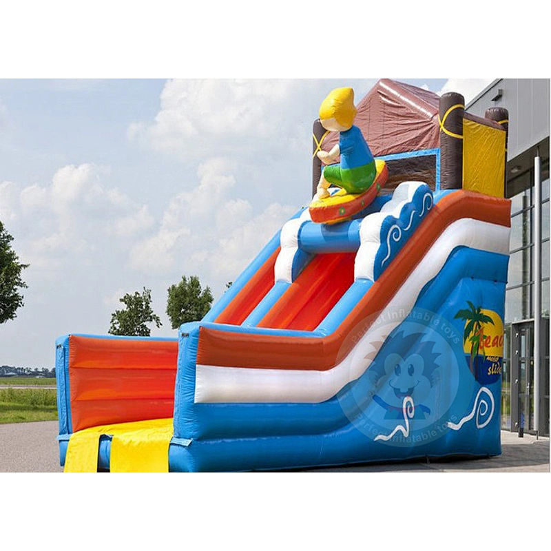 Outdoor Fashion Commercial PVC Tarpaulin Large Inflatable Water Slide For Rental