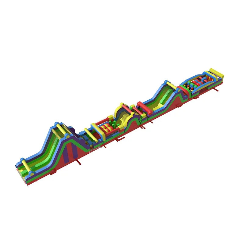 Commercial Outdoor Kids Assault Course Bouncy Castle Adult Challenge Inflatable Obstacle Course Game Equipment For Sale