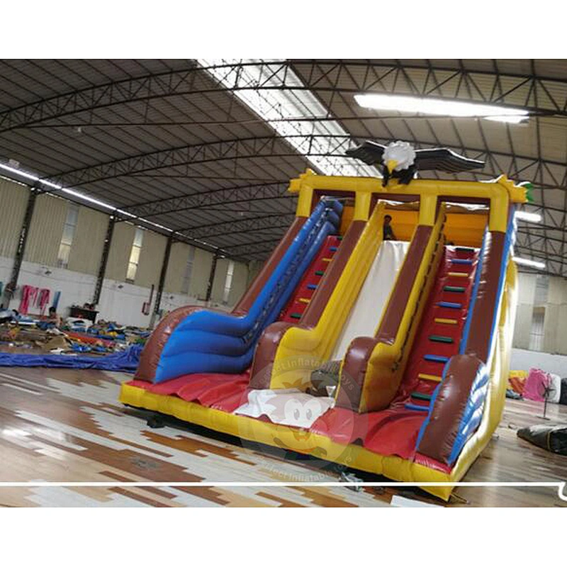 Professionally Tailored Giant Inflatable Castle And Long Water Slide For Children