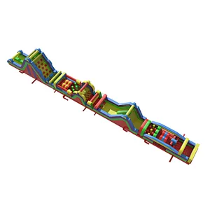 Commercial Outdoor Kids Assault Course Bouncy Castle Adult Challenge Inflatable Obstacle Course Game Equipment For Sale