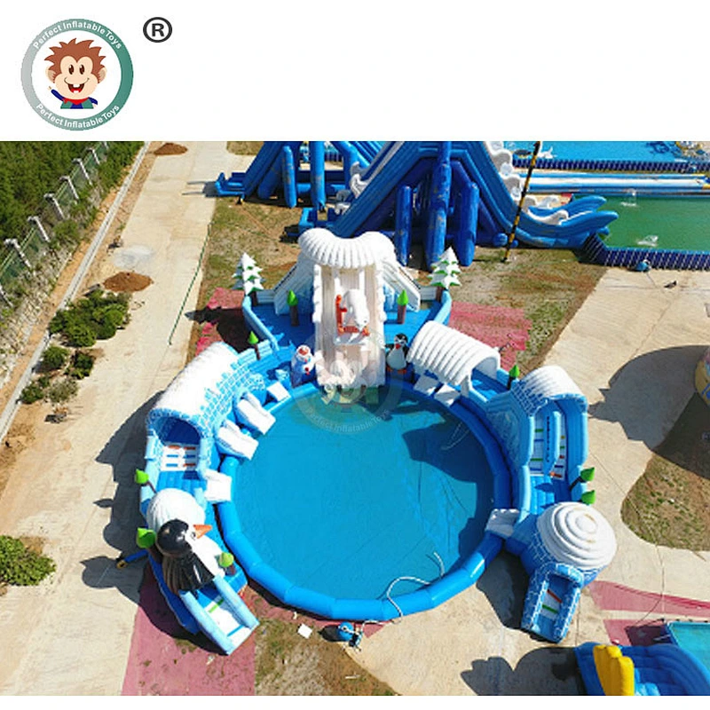 Outdoor Kids Water Slide Playground Commercial Inflatable Water Amusement Park For Sale