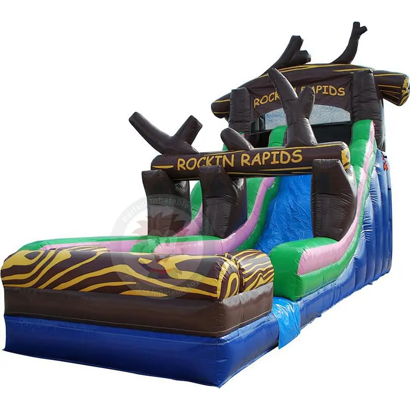 Hot Sale Summer New Design Long Inflatable Plastic Water Slide For Kids