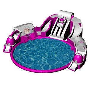 Pink bear inflatable water slide pool inflatable water play equipment