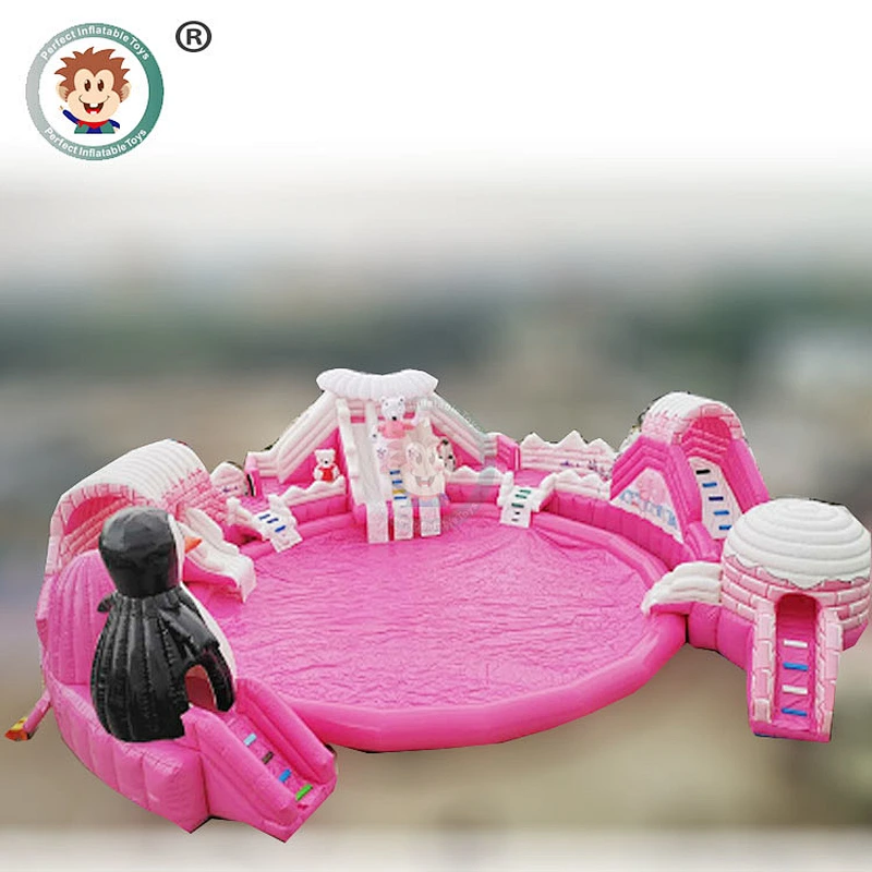 Outdoor Kids Water Slide Playground Commercial Inflatable Water Amusement Park For Sale