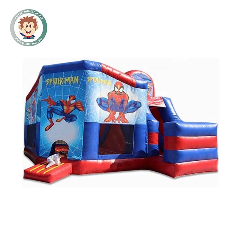 Inflatable spiderman bouncy house inflatable bouncer with slide for rental