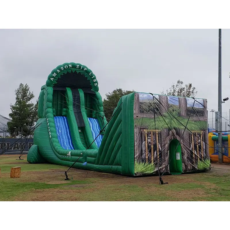 amazon Inflatable zip line inflatable slide game from China ...