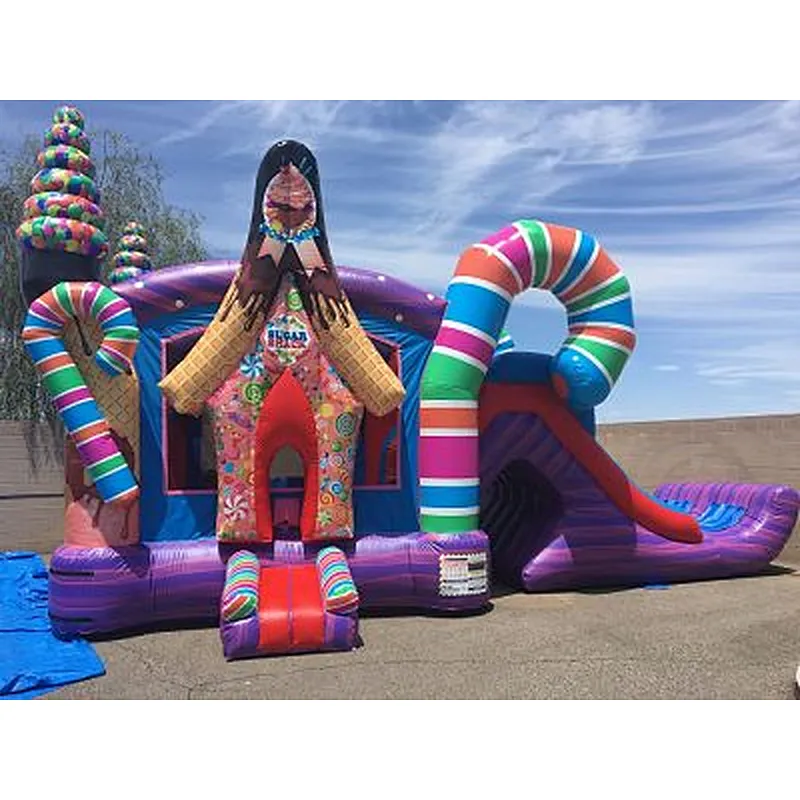 Ice cream bouncer castle amusement park colorful inflatable jumper slide bouncy house