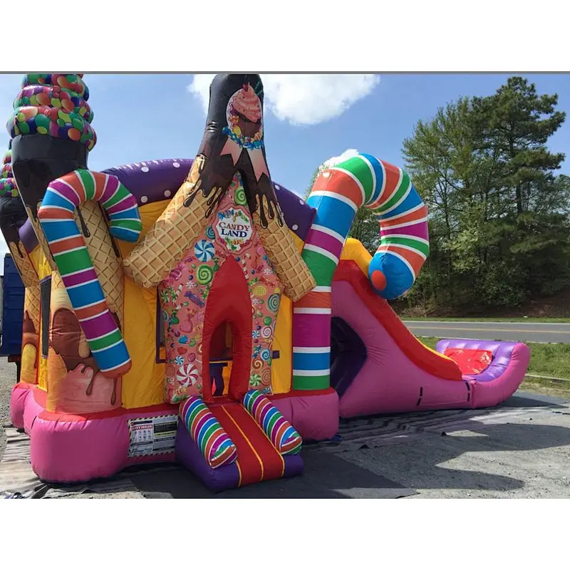 Ice cream bouncer castle amusement park colorful inflatable jumper slide bouncy house