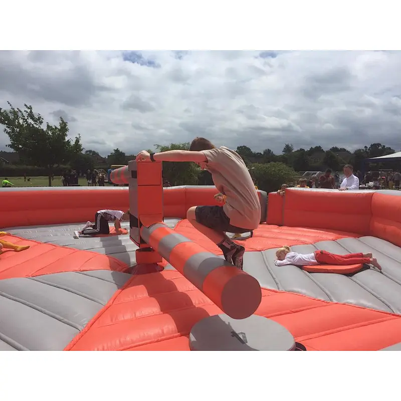 commercial interactive inflatables outdoor meltdown inflatable wipeout game