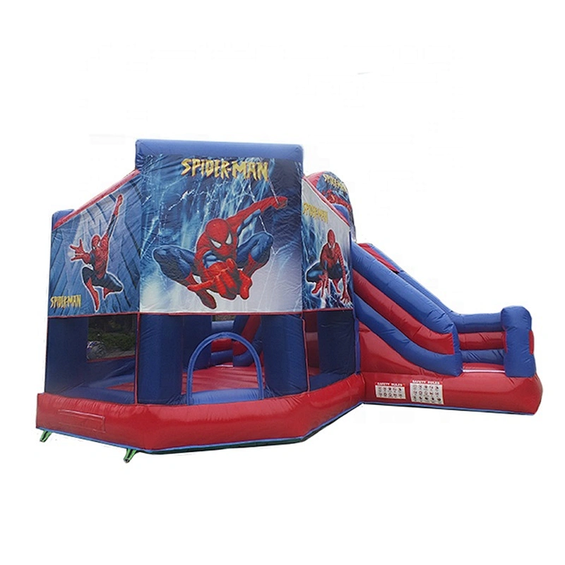 Inflatable spiderman bouncy house inflatable bouncer with slide for rental