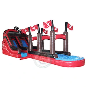 Summer Mini Water Park Play Equipment Inflatable Water Slide With Pool For Children