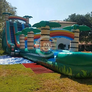 Tropical Double Lane Slip And Slide Water Inflatable