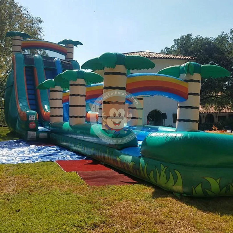 Tropical Double Lane Slip And Slide Water Inflatable