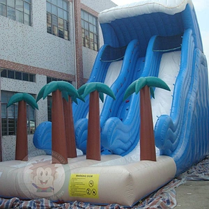 Professionally Tailored Giant Inflatable Castle And Long Water Slide For Children