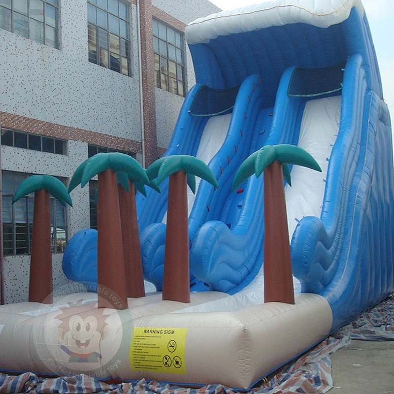 Professionally Tailored Giant Inflatable Castle And Long Water Slide For Children
