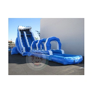 Customized Commercial Funny Theme Inflatable Floating water Slide For Kids And Adults