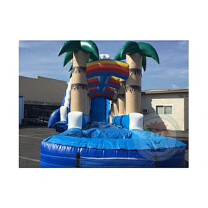 Customized Commercial Funny Theme Inflatable Floating water Slide For Kids And Adults