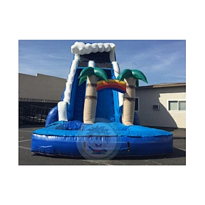 Customized Commercial Funny Theme Inflatable Floating water Slide For Kids And Adults