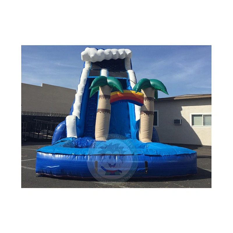 Customized Commercial Funny Theme Inflatable Floating water Slide For Kids And Adults