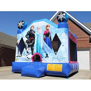 commercial frozen inflatable bouncer combo jumps inflatable slide with bouncer