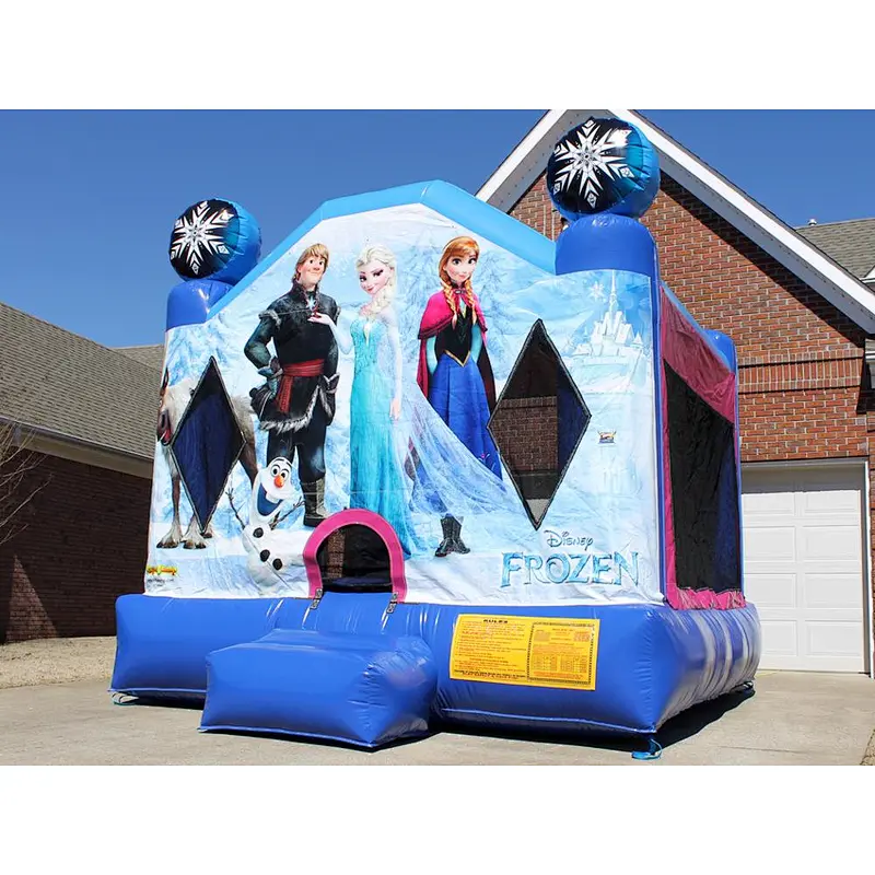 commercial frozen inflatable bouncer combo jumps inflatable slide with bouncer