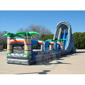 Custom Commercial Cheap Inflatable Water Slide And Swimming Pool For Kids