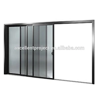 3 Tracks Sliding 6mm Glass Aluminium Doors And Windows