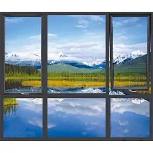 Factory customized design grey/black/white color double glazed aluminum awning window
