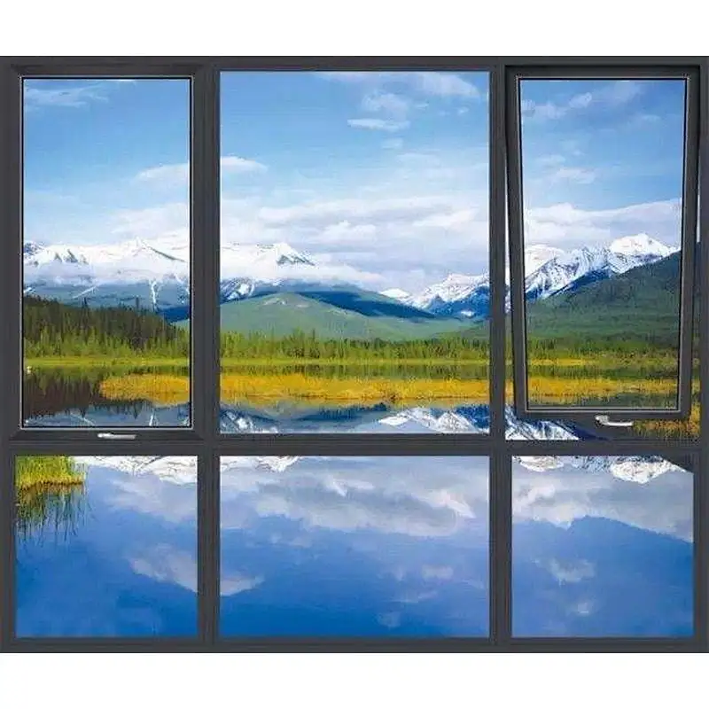 Factory customized design grey/black/white color double glazed aluminum awning window
