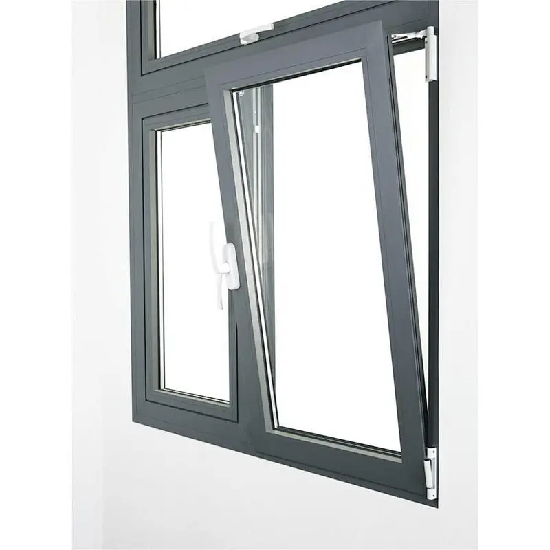 Factory customized design grey/black/white color double glazed aluminum awning window